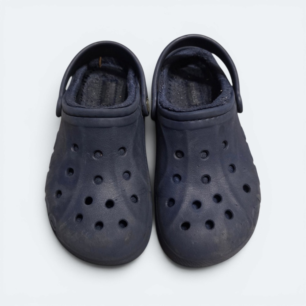 Crocs Kids Size C13 Classic Lined Clogs Navy Blue Shoes